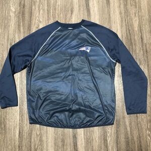 Majestic Therma Base New England Patriots Navy Blue Pullover Size XL